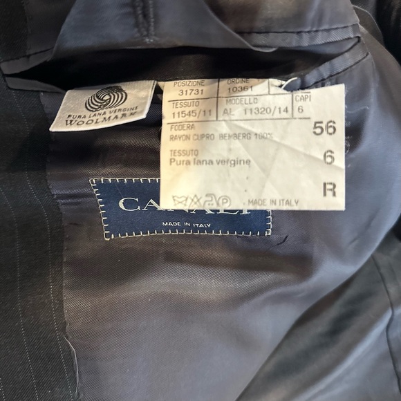 CANALI Mens Blazer Super 120s Made in Italy Black/Blue Pinstripe Sport Coat 46R - Picture 8 of 16